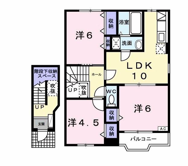 ニューブランパレスII(3LDK/2階)の間取り写真
