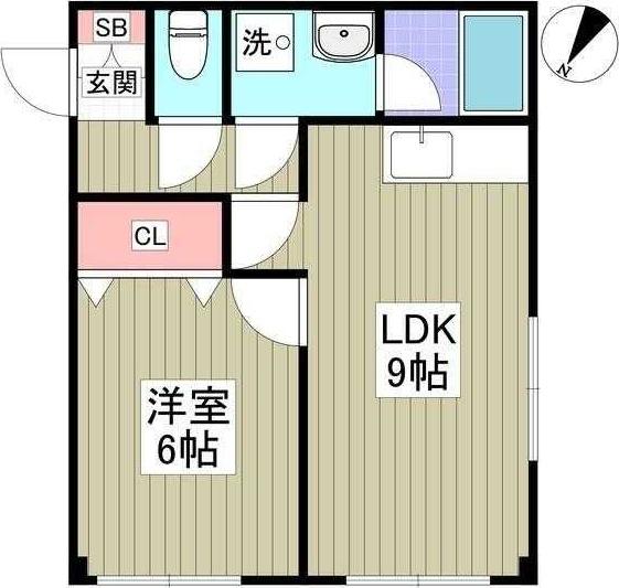 NOBLE花見川(1LDK/1階)の間取り写真