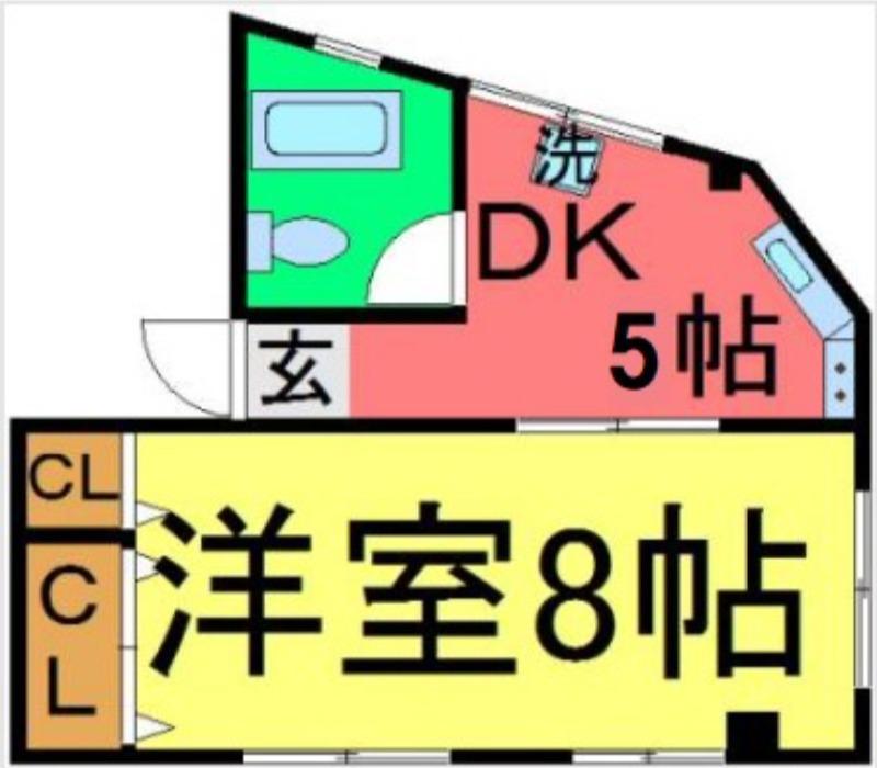 サンケイビル(1DK/4階)の間取り写真