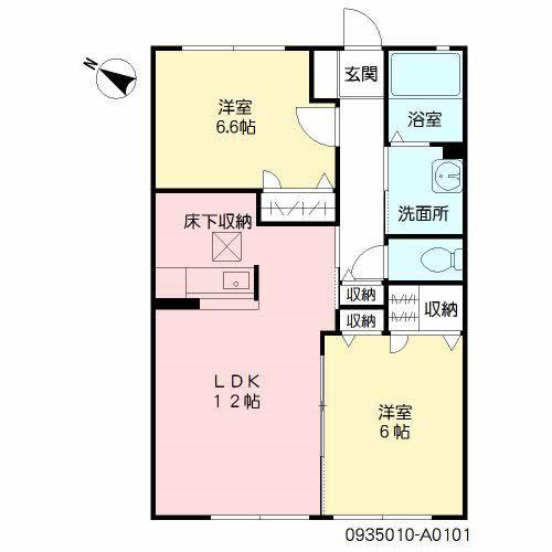 クレインフィールド(2LDK/1階)の間取り写真
