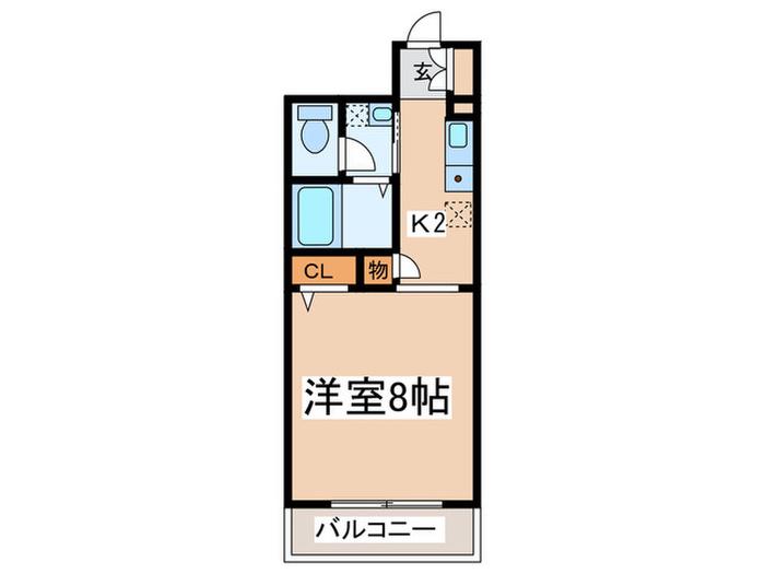ホワイトレジデンス(1K/2階)の間取り写真