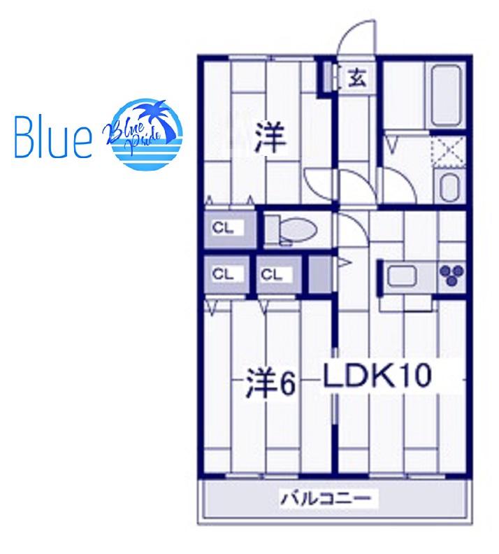 ブラン・ミュール(2LDK/1階)の間取り写真
