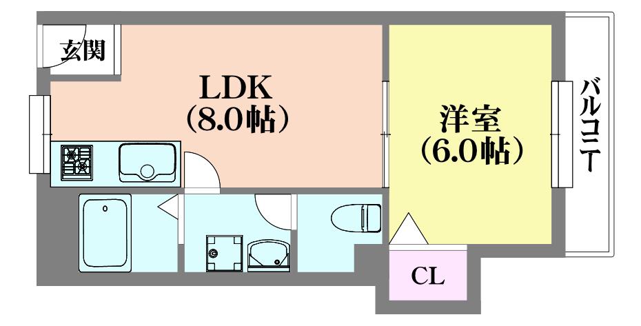 SUZURAN DANCHI I(1LDK/1階)の間取り写真