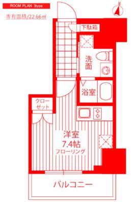 GRAND横濱山下町(ワンルーム/10階)の間取り写真