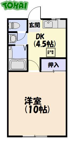 プラザ14(1DK/1階)の間取り写真