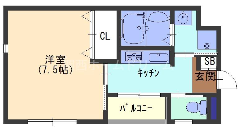 エスケーコーポラス(1K/2階)の間取り写真