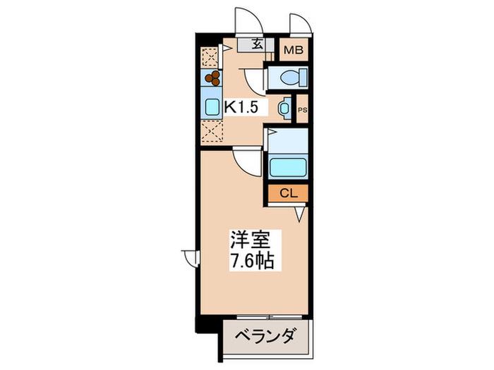 レイシャント鵠沼(1K/1階)の間取り写真