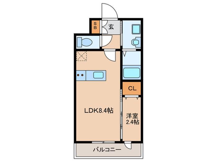 MJC京都西大路I(1LDK/5階)の間取り写真