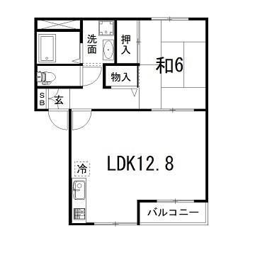 アフェクション丸尾(1LDK/2階)の間取り写真