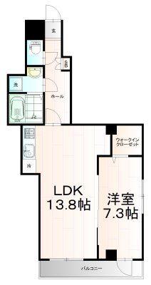 アルコバレーノチュウオウ(1LDK/4階)の間取り写真