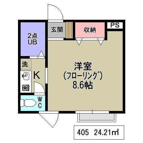 アライヴ浦和(1K/4階)の間取り写真