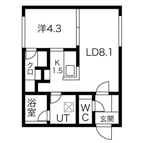 CASA MIO(1LDK/4階)の間取り写真
