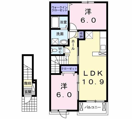プランドールソフィア(2LDK/2階)の間取り写真