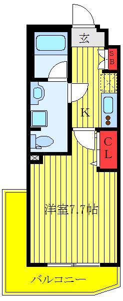 RELUXIA板橋区役所前(1K/2階)の間取り写真