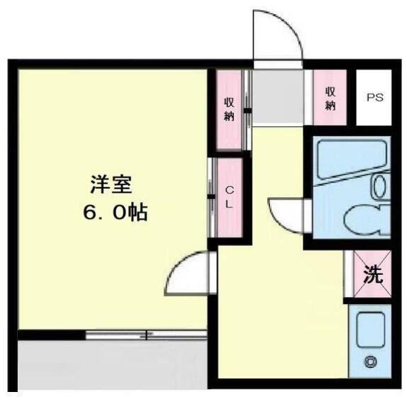 クリーンハイム航空公園(1K/1階)の間取り写真