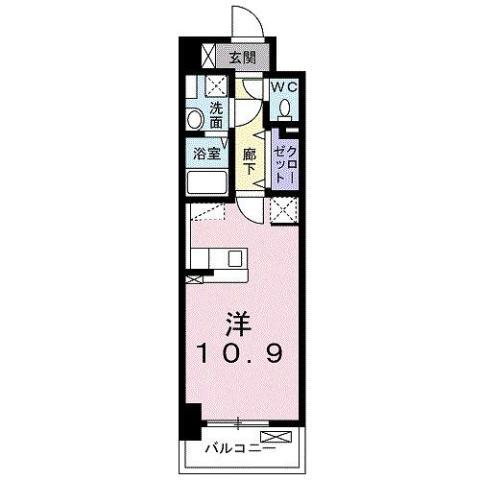 ハイド マークス(ワンルーム/9階)の間取り写真