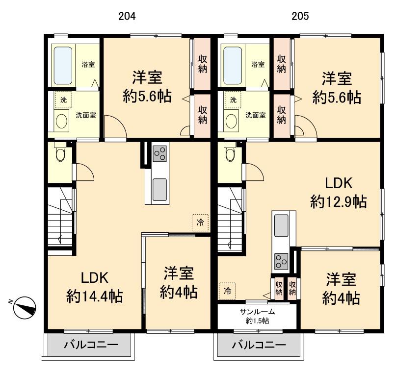 シースカイランド(2LDK/2階)の間取り写真