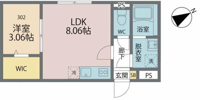 カインドネス西葛西(1LDK/3階)の間取り写真