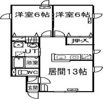 ユーピテルコート(2LDK/1階)の間取り写真