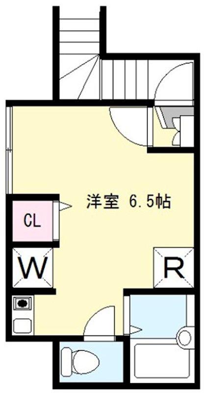 フラットフィールド(1K/2階)の間取り写真