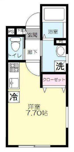 クレアージュ航空公園(ワンルーム/1階)の間取り写真