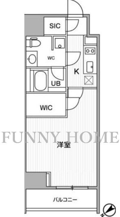 ALTERNA恵比寿(1K/4階)の間取り写真