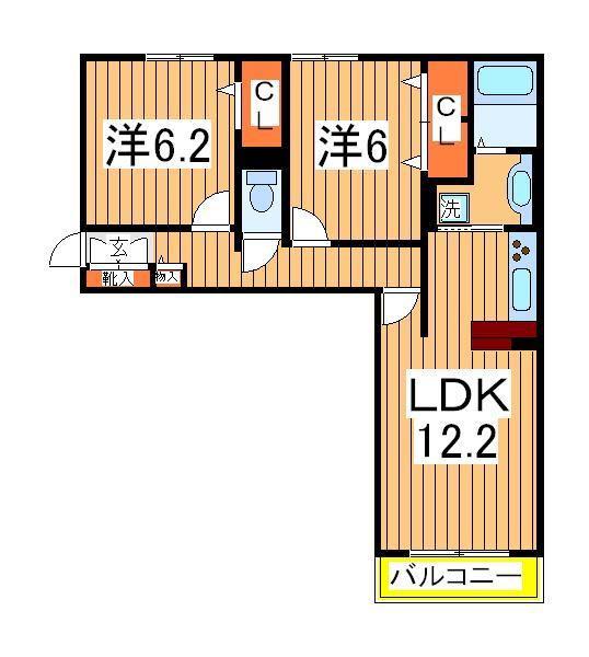 コンフォールコート(2LDK/1階)の間取り写真