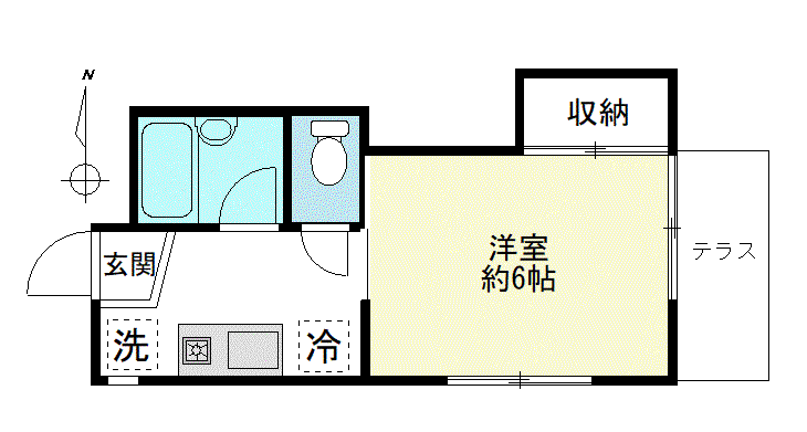 ハイツコスモ(1K/1階)の間取り写真