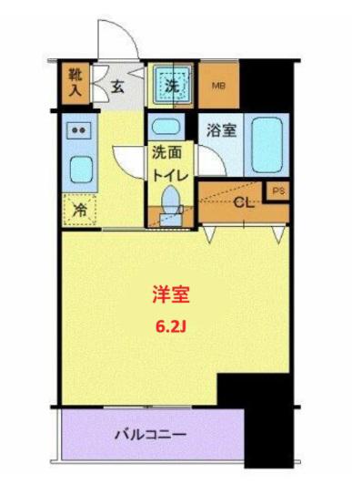 シーフォルム大森(1K/6階)の間取り写真