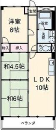 富佳ビル(3LDK/5階)の間取り写真