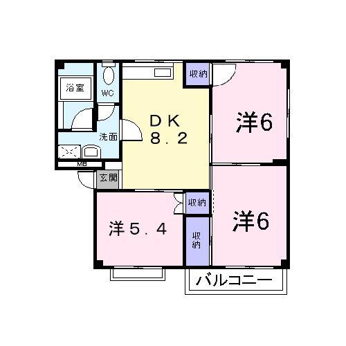 シティハイツ落合I(3DK/2階)の間取り写真