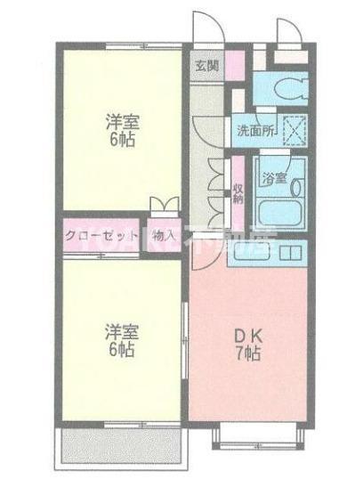 アーバン柿島(2DK/2階)の間取り写真