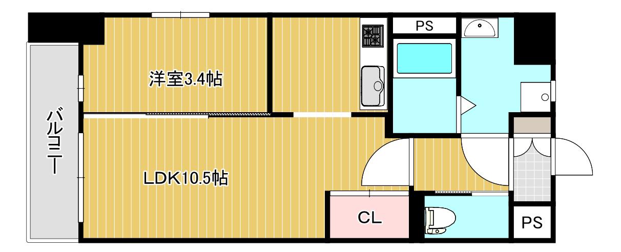 THE APARTMENT開(1LDK/5階)の間取り写真