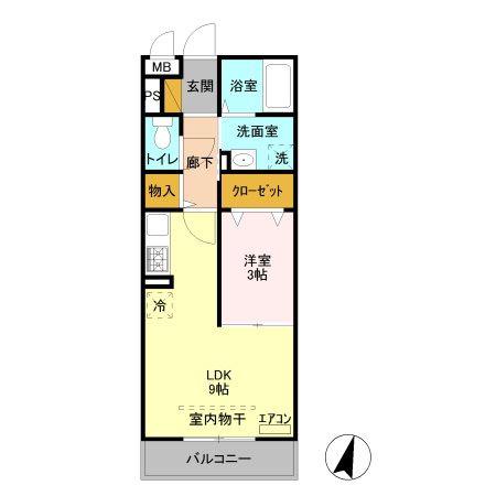 グランツ(1LDK/2階)の間取り写真