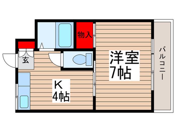 樹マンション(1K/2階)の間取り写真