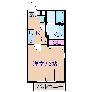 マキシムーン菊名(1K/1階)の間取り写真