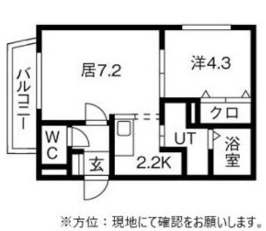 ルーエ琴似(1LDK/2階)の間取り写真