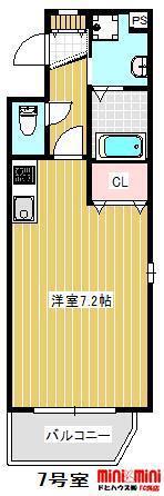 F.ステージ阿賀中央(1K/2階)の間取り写真