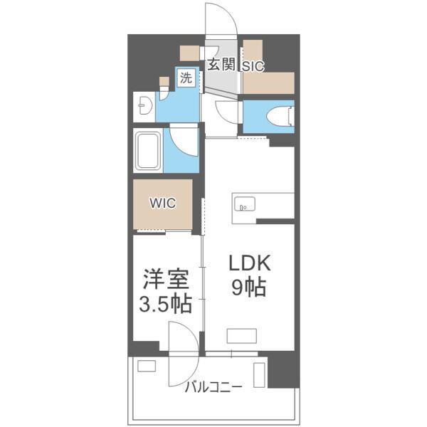 クリオ札幌グランクラス(1LDK/11階)の間取り写真