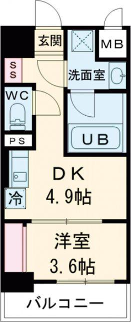ARCA鳳(1DK/3階)の間取り写真