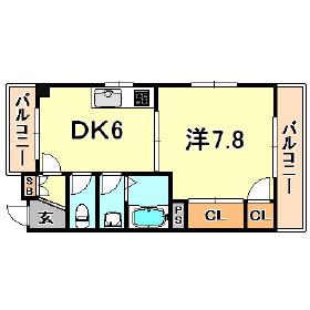 セントラルハイツ国香(1DK/3階)の間取り写真