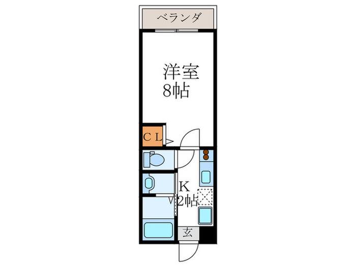 アークリード下天神(1K/2階)の間取り写真