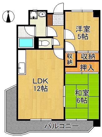 アメニティ石崎(2LDK/2階)の間取り写真