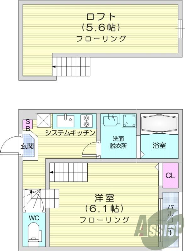 BELLEZA(1K/1階)の間取り写真