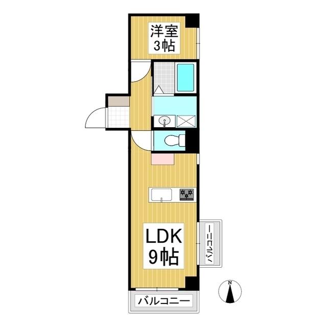 ジュネス相ノ木206(1LDK/2階)の間取り写真