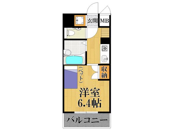 レジェンダリー武庫川(1K/5階)の間取り写真