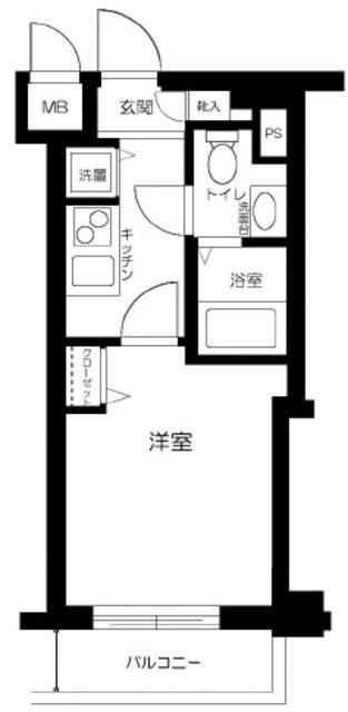 ガーラ新宿西落合(1K/4階)の間取り写真