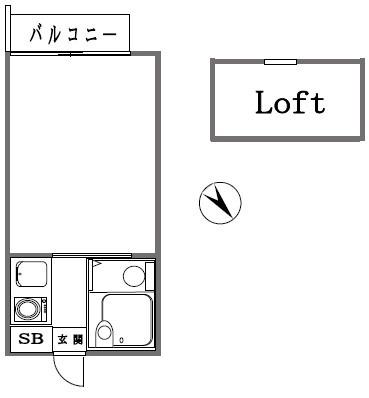 NOZU稲城B棟(1K/1階)の間取り写真