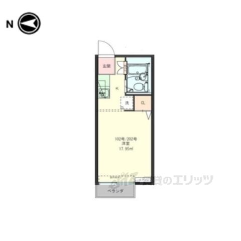 TOMIOBASE(1K/2階)の間取り写真