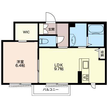 MAISON DE AUBE(1LDK/2階)の間取り写真